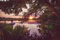 Anglers at sunset