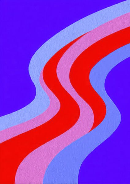 Wavy line Retro Risograph print by Niklas Maximilian