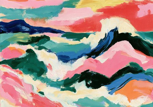 Abstract, colourful wave landscape by Niklas Maximilian