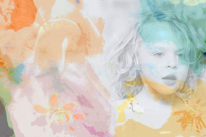 Het meisje Roos met bloem par Hanneke Luit