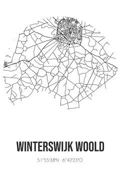 Winterswijk Woold (Gelderland) | Karte | Schwarz und Weiß von Rezona