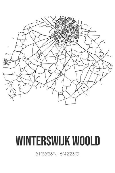 Winterswijk Woold (Gelderland) | Map | Black and White by Prints of Place