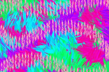 Pop der Farbe. Abstrakte Kunst in Neonfarben. Dschungel in Magenta, Rosa, Grün. von Dina Dankers