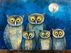 Eulenfamilie von Jutta Maria Pusl