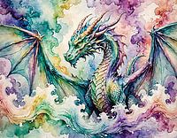 Dragon à l'aquarelle