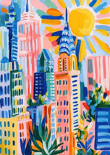 New York Building Matisse Pastel