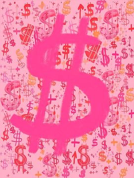 Rosa Dollar-Zeichen