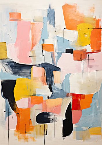 Abstract Schilderij Kunstdruk Modern Kleurrijk