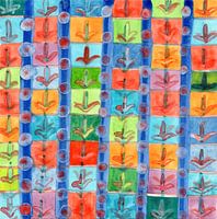 Colorful Planting Plants in Squares Pattern