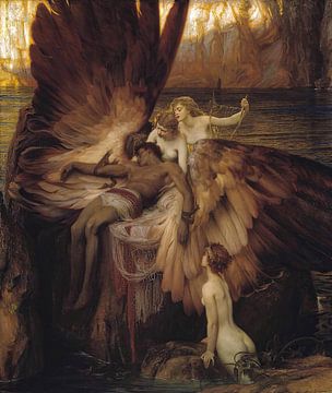Herbert James Draper - De klaagzang voor Icarus (1898) van Peter Balan