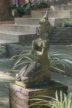 Gardien du temple en position de prière sur Minimalistic Travel Photography by.Rieneke