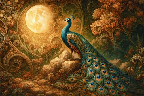 Paon au clair de lune