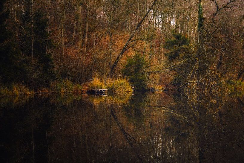 Mystischer Litzelsee mit Angelsteg - Baden Württemberg von BlattArt - Christine Horn