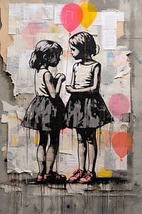 Inspiré par Banksy No. 50050 sur Blikvanger Schilderijen