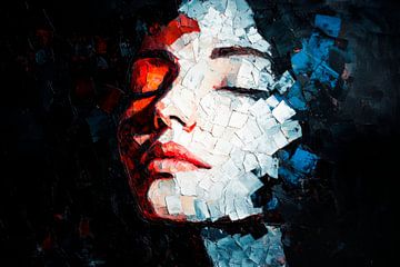 Fragmented dreams - facial journey play of colours of silence by Poster Art Shop