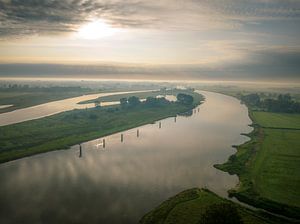 IJssel Sonnenaufgang Panoramablick auf die Landschaft