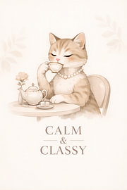 Elegante Teekatze von DesignDoodle