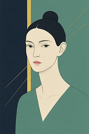 Tang — Jade & Indigo-Porträt: Eleganz und Kraft von Dream Designs art work