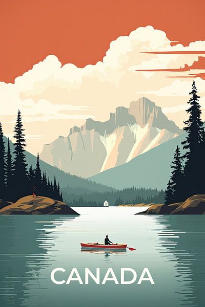 Retro reisposter Canada van True Nature Art