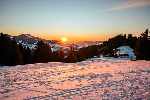Zonsondergang over de Säntis vanaf de Hörnle in Allgäu