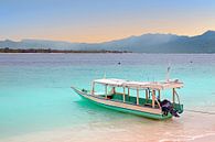 Traditionele vissersboot op het strand van Gili Meno eiland in Indonesië van Eye on You thumbnail