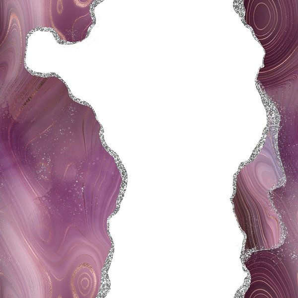Mauve &amp; Silber Achat Textur 06 von Aloke Design
