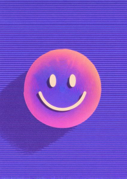 Abstract neon smiley design by Niklas Maximilian