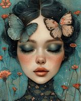 The girl with the butterflies