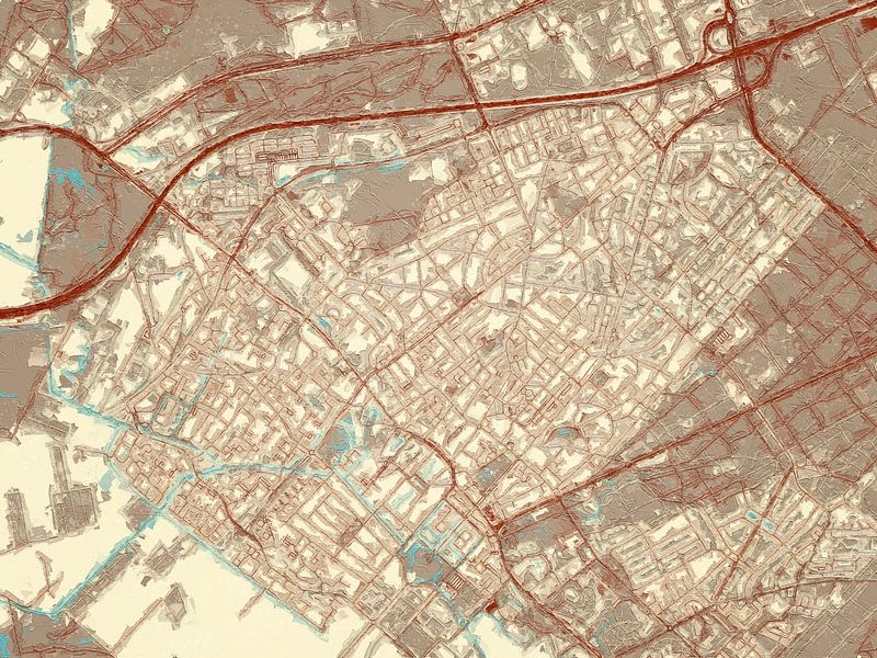 Map of Zeist in the style Blue &amp; Cream by De Kaartenwinkel