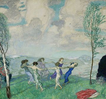 Franz von Stuck - Dansende cirkel (1910) van Peter Balan