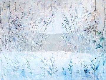 Skandinavische Winter Botanik Landschaft