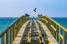 Oude pier in Sassnitz van Martin Wasilewski