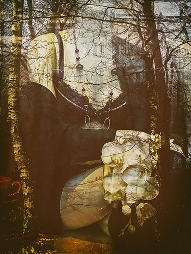 Zittend in de herfst