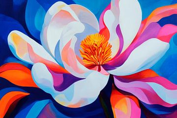 Représentation de fleurs colorées - Abstrait sur Poster Art Shop