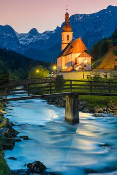 St Sebastian Kerk, Ramsau, Duitsland van Henk Meijer Photography