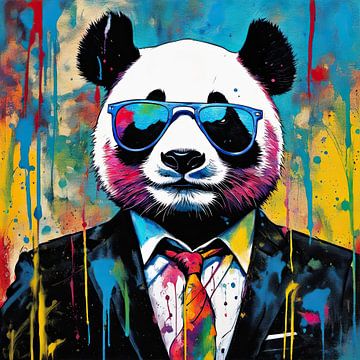 Pop-art Panda 03.20 van Blikvanger Schilderijen