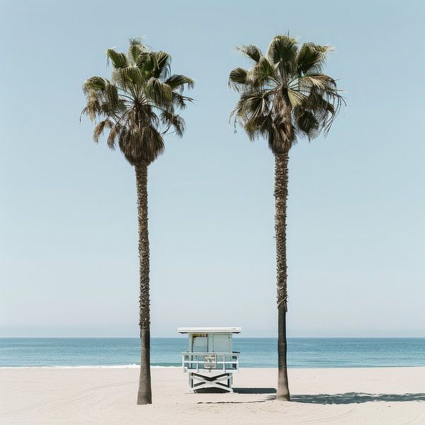 Plage tropicale avec palmiers par Poster Art Shop