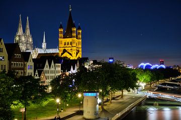 Cologne Cathedral and St. Martin's Church with a view of the Old Town in Cologne by 77pixels
