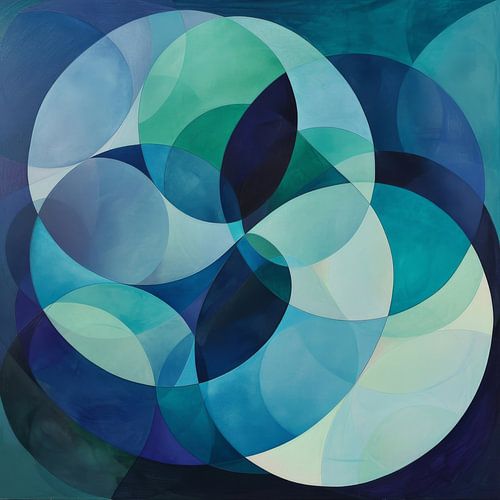 Abstracte kunst blauw