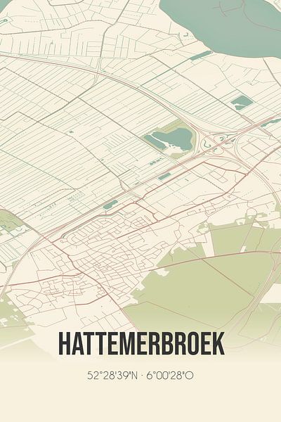 Vintage map of Hattemerbroek (Gelderland) by Prints of Place
