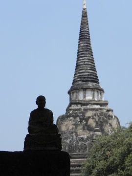 Buddha statue in Ayutthaya Thailand van Sanneke van den Berg