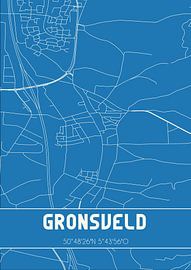 Blauwdruk | Landkaart | Gronsveld (Limburg) van Stad & Wand