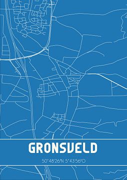 Blauwdruk | Landkaart | Gronsveld (Limburg) van Rezona