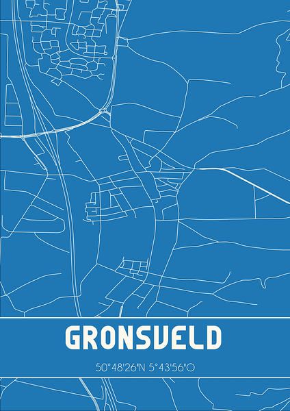 Blueprint | Map | Gronsveld (Limburg) by Prints of Place