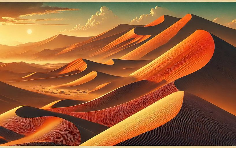 Vintage Namibia, Sossusvlei Dunes Poster by Chromatic Fusion Studio