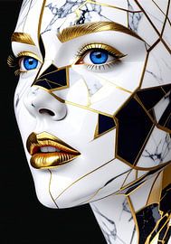 Portret als origami – Moderne wandkunst
