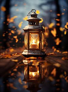Laterne im Herbst