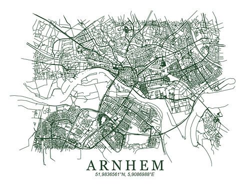 Gestylde plattgrond van Arnhem van Peter Hooijmeijer