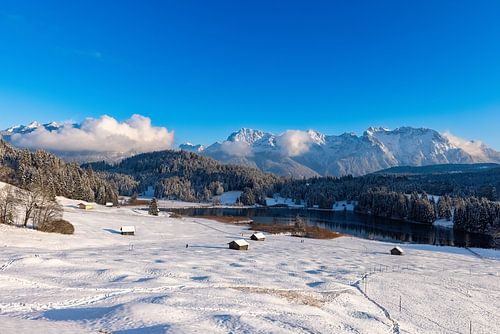Winterlandschaft am Geroldsee in Oberbayern von Christina Bauer Photos