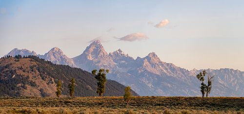 Grand Teton National Park, USA, Wyoming, zonsopkomst vanaf Gros Ventre campground